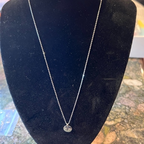 STERLING silver initial f necklace - Picture 1 of 5